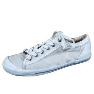 Coach Francesca Women Casual Fashion Sneaker Size 8.5 Everyday White Fabric